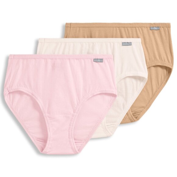 Jockey Women's 3-Pack Elance Hipster Panty Underwear, Ivory Sand Pink, 9 / XXL - Picture 3 of 8
